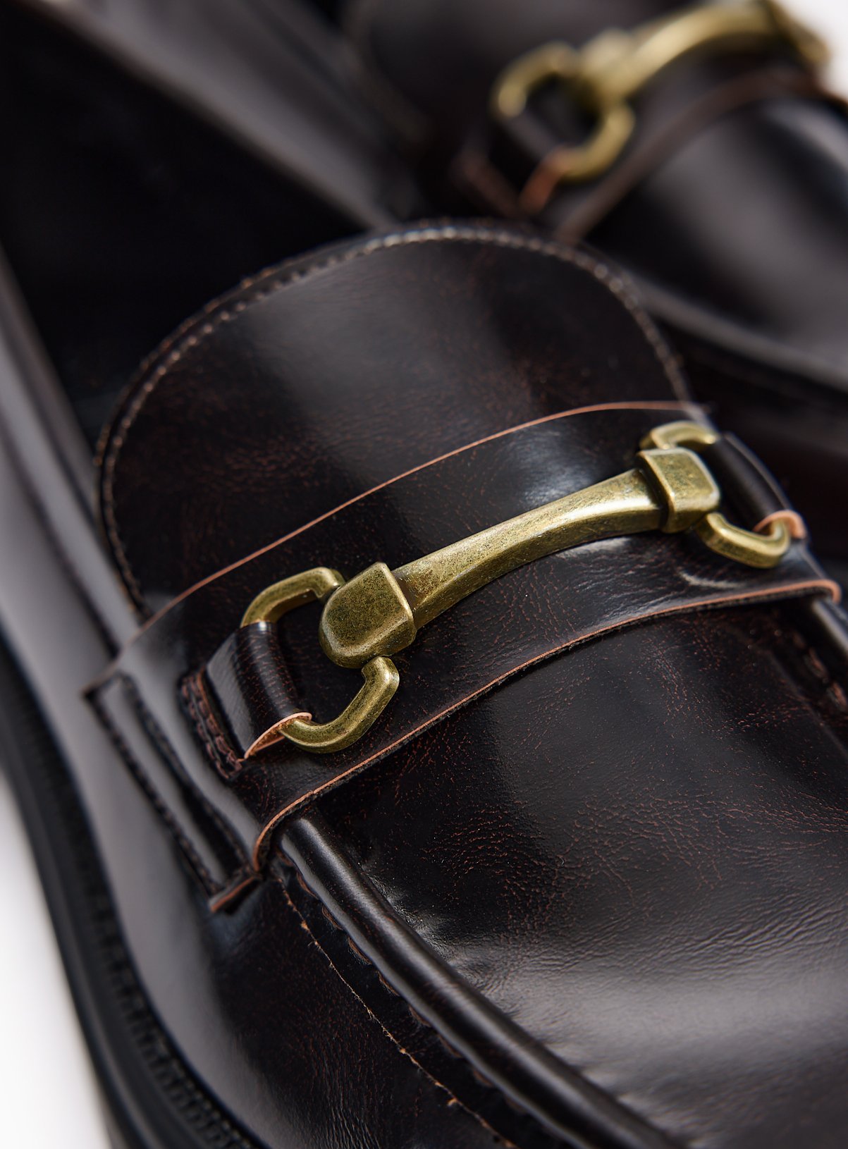 Dark Brown Chunky Burnished Loafers 7 - Image 3 thumbnail